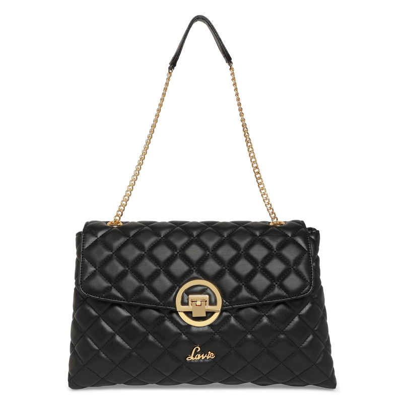 Lavie Women's Quilt Eden Flap Satchel Handbag | Ladies purse | Shoulder Bag | Black