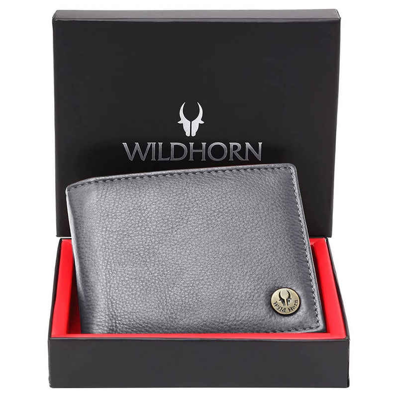 Wildhorn Men's Genuine Leather Bi-fold Wallet | Grey