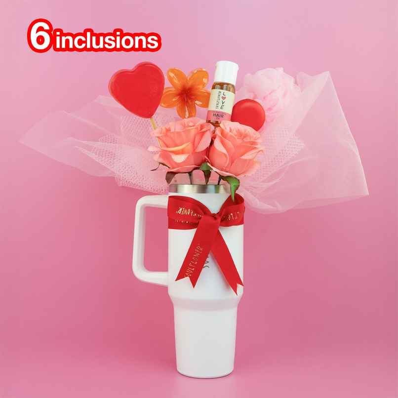 Love Theme Insulated Tumbler Gift Set for Daily Use | Soulflower