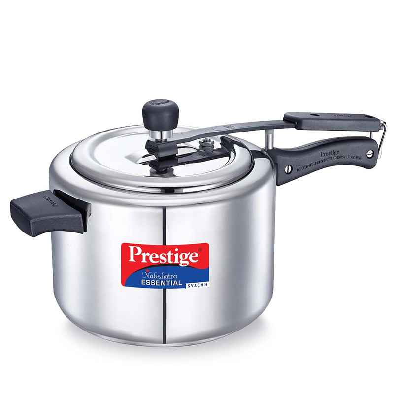 Prestige Nakshatra Essential Svachh SS Pressure Cooker 5Ltr,High Quality SS,Tri-Ply Bottom,Silver
