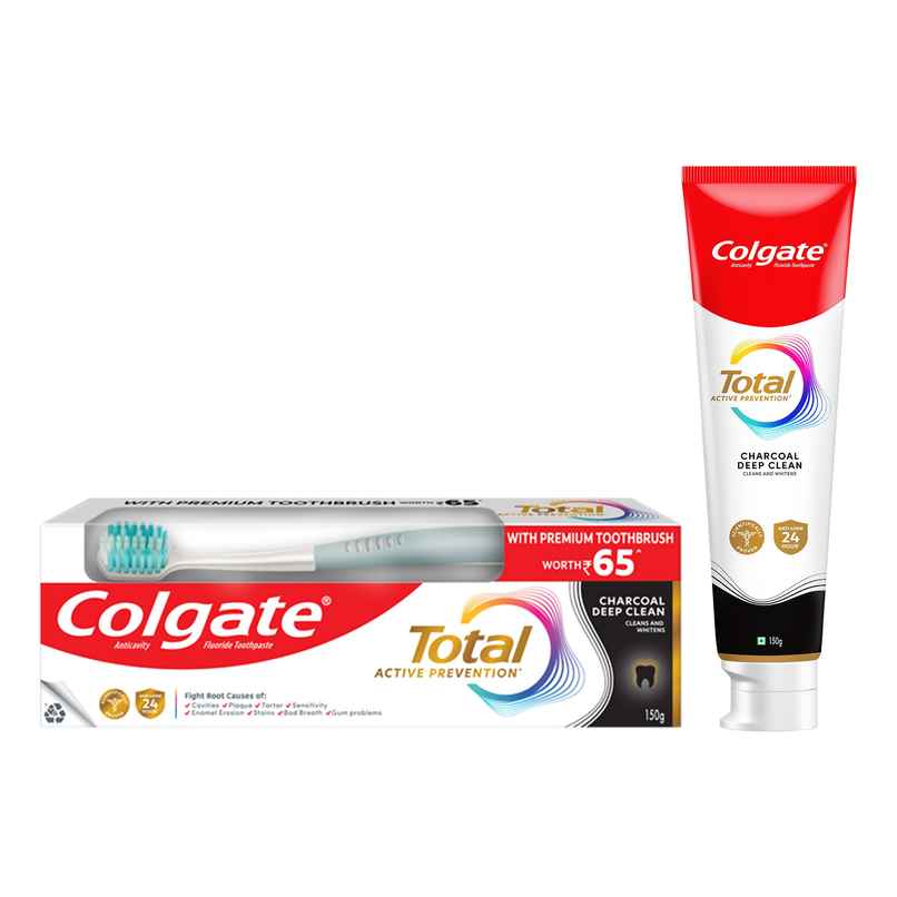Colgate Total Charcoal Deep Clean Antibacterial Toothpaste (With A Premium Toothbrush)