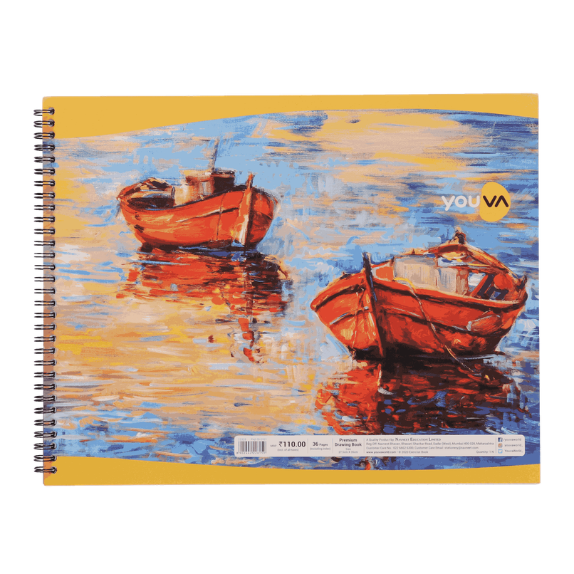 Navneet Youva Premium Plain Drawing Book 36 Pages Wiro Bound 27.5 cm x 35 cm (Colour May Vary)