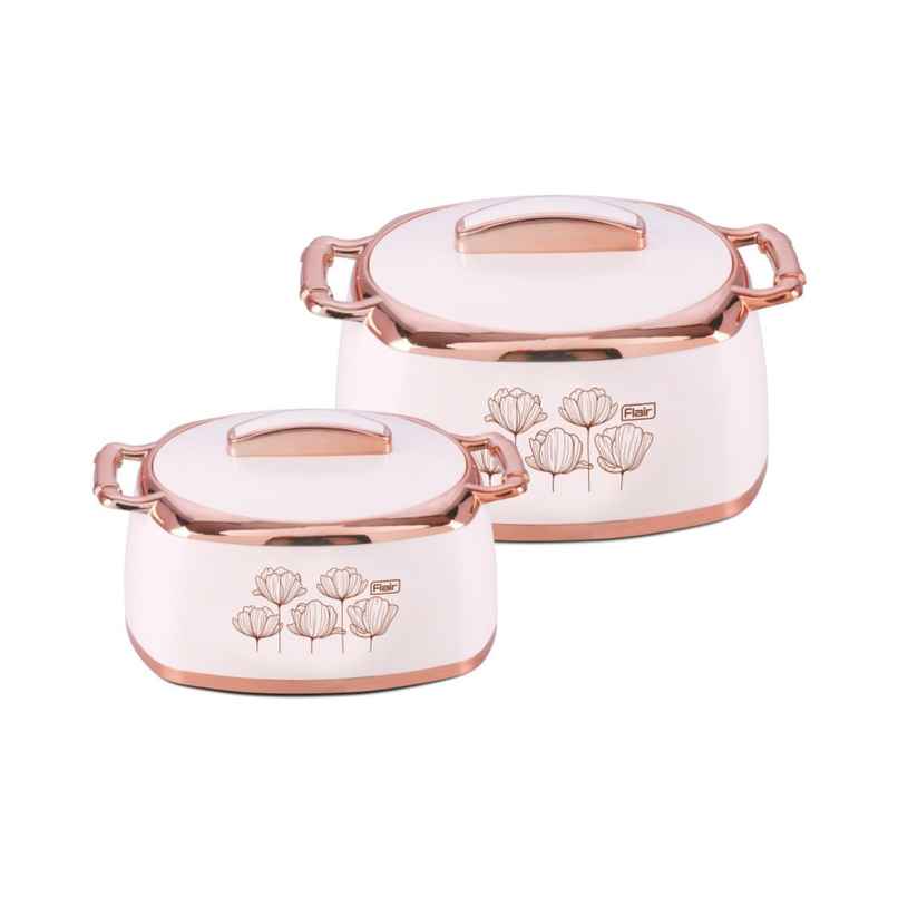 Flair Celebration Insulated Inner Steel Casserole | White - 1.5L & 2L