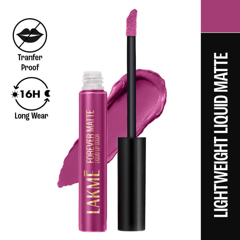 Lakme Forever Matte Liquid Lip, 16hr Lipstick, Lightweight & transferproof - Pink Trip