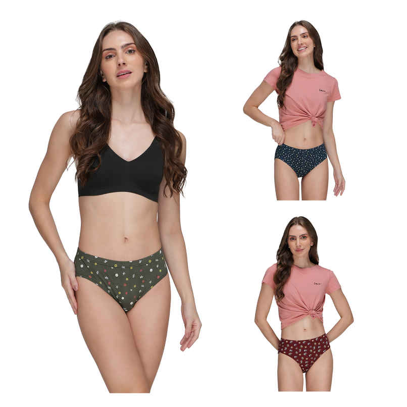 Amul Comfy Women's Cotton Printed Panty | Outer Elastic | Assorted - 80 cm Amul Comfy Women's Cotton Printed Panty | Outer Elastic | Assorted - 80 cm