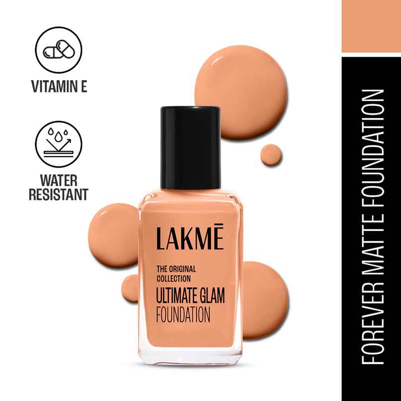 Lakme FOREVER MATTE FOUNDATION for Superior Coverage, Vit E, lightweight & water-resist Pearl