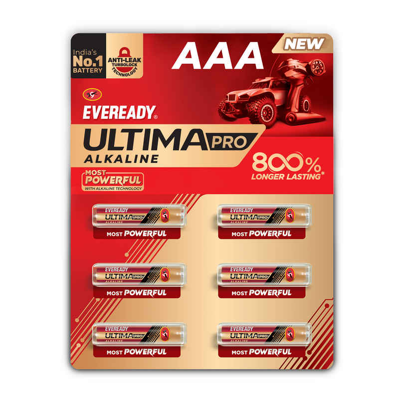 Eveready Ultima Pro Alkaline AAA Battery | 800% Longer Lasting|Pack of 6