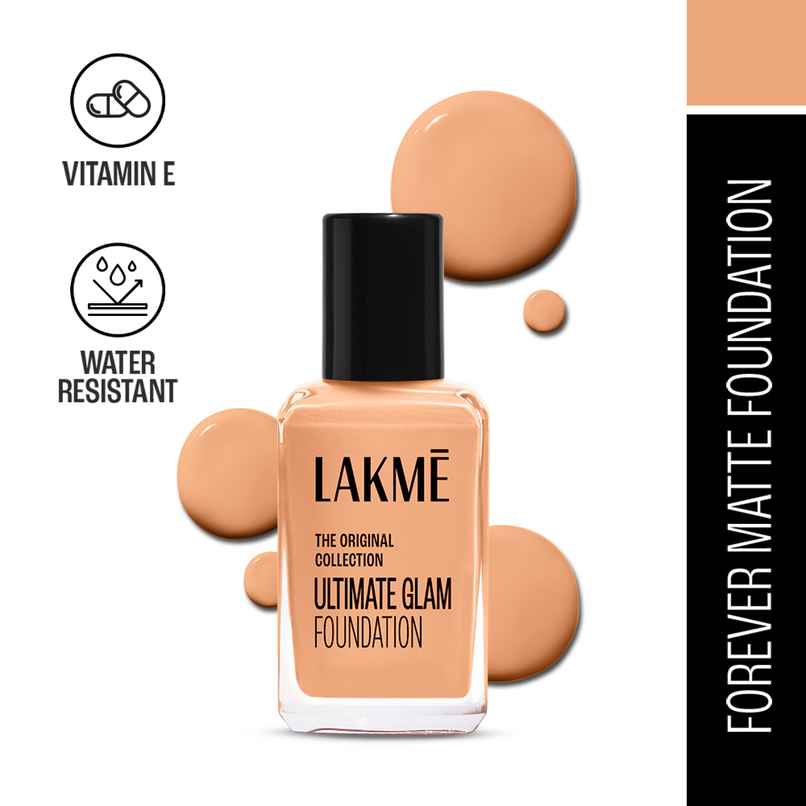 Lakme FOREVER MATTE FOUNDATION for Superior Coverage, Vit E, lightweight & water-resist Shell Lakme FOREVER MATTE FOUNDATION for Superior Coverage, Vit E, lightweight & water-resist Shell
