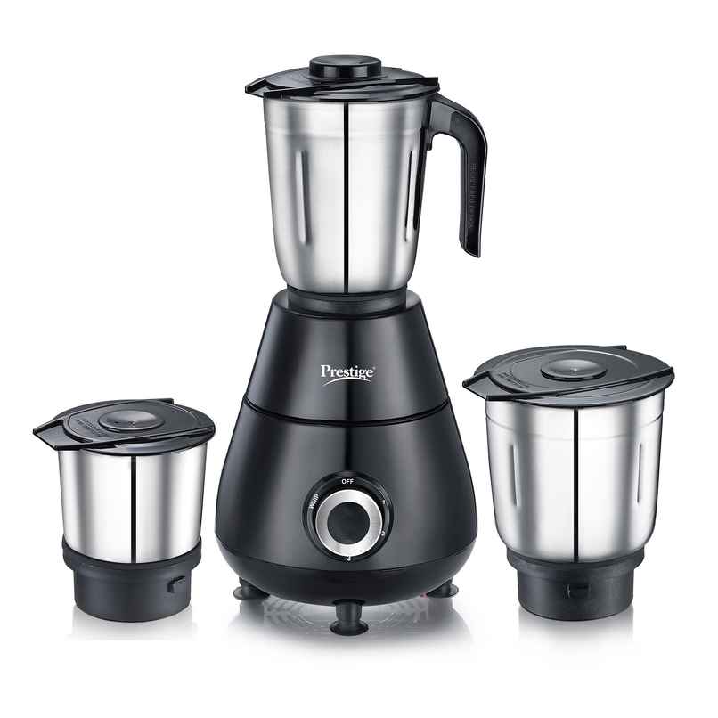 Prestige Apex Mixer Grinder | 500 W | 3 Jar | Super Efficient Stainless Steel Blades - Black