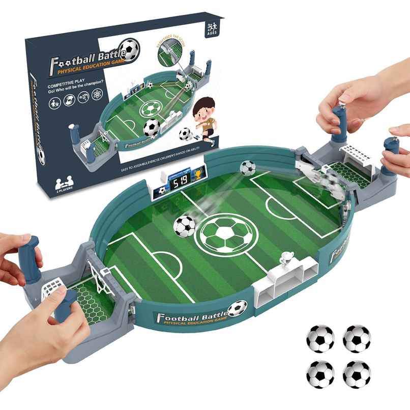 Kidology Mini Football Tabletop Game Set | Soccer Pinball Indoor Board Game For Kids & Adult
