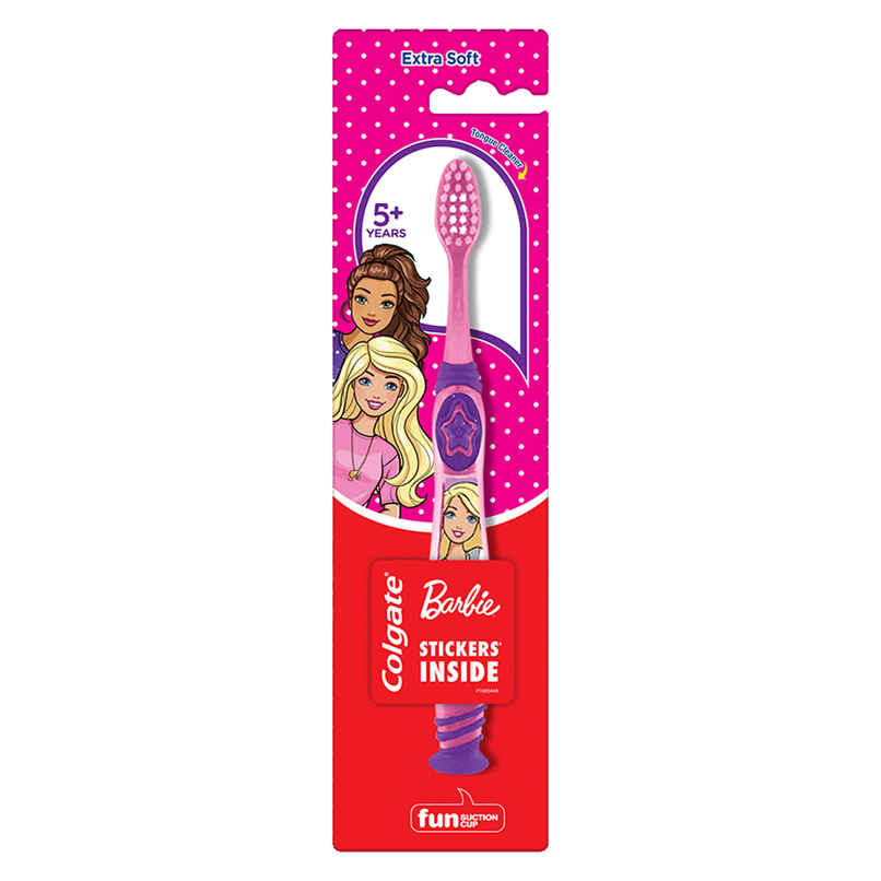Colgate Kids Barbie Toothbrush, Extra Soft With Tongue Cleaner