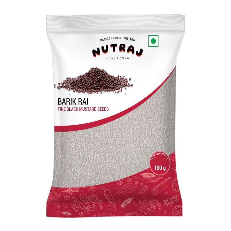 Nutraj Classic Barik Rai (Fine Black Mustard Seeds) - Pouch