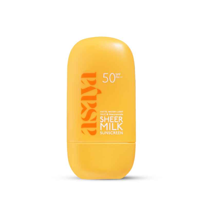 Asaya In-Vivo Tested SPF 50 PA++++ Sheer Milk Sunscreen for Brightening & No White Cast