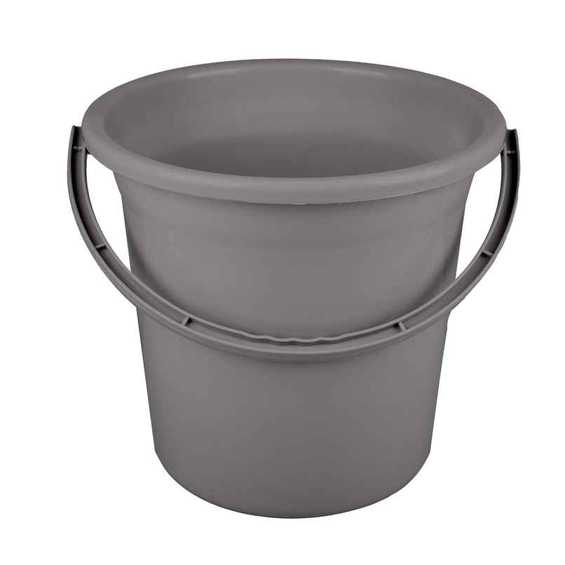 Kuber Industries Plastic Strong Bucket for Bathroom for Bathing|18 L|Grey Kuber Industries Plastic Strong Bucket for Bathroom for Bathing|18 L|Grey