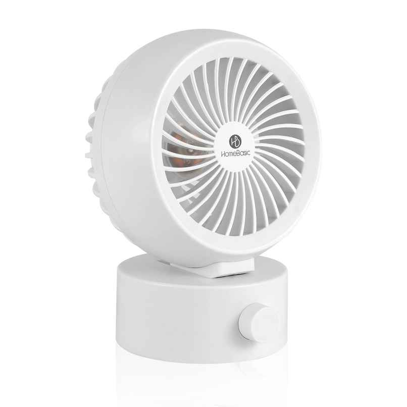 HomeBasic USB Portable Fan, 3900RPM, Cool Couture for Your Workspace, White