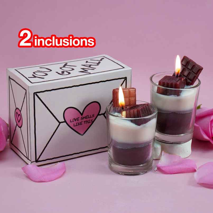 Message of Love Chocolate Scented Candle Gift | Soulflower