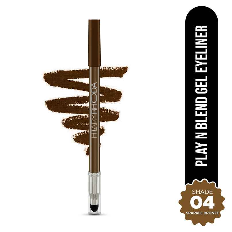 Hilary Rhoda Play n Blend Gel Eyeliner | One Stroke Application | Sparkle Bronze - Shade 04