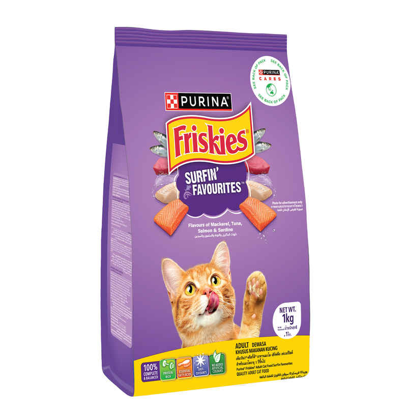 Purina Friskies Surfin | Cat Food - Mackerel Tuna Salmon & Sardine Flavours
