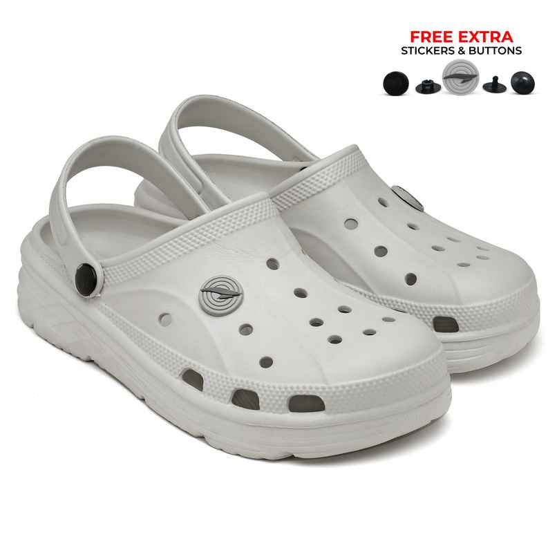 Asian Agc-14 Men Clogs Light Grey (Size-6)