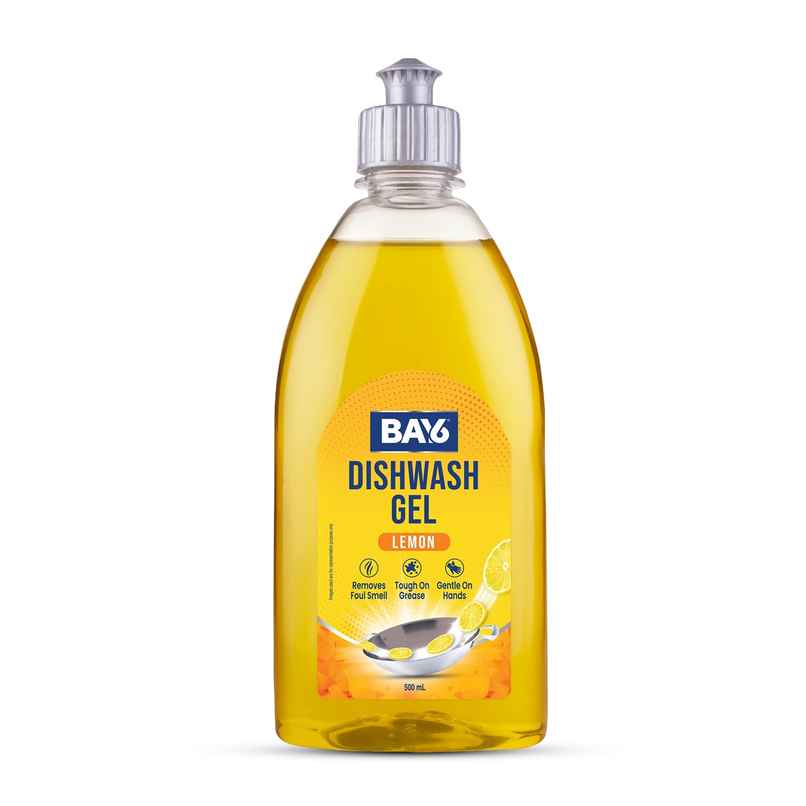BAY6 Dishwash Gel Liquid Lemon Tough Grease & Foul Smell Removal