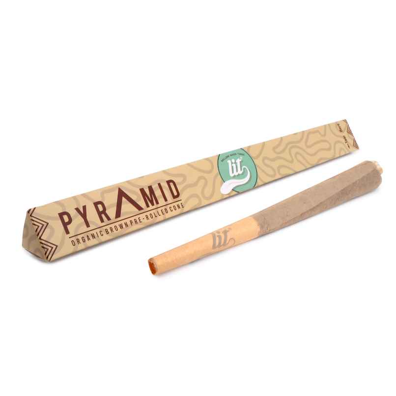 Lit Pyramid Giant 300 mm Brown Pre-Rolled Cone