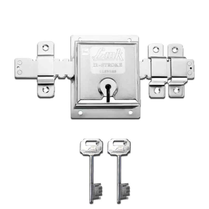 Link 12-Turn Main Door/Shutter Lock with 2 Keys - Heavy-Duty | 106x135mm Silver Link 12-Turn Main Door/Shutter Lock with 2 Keys - Heavy-Duty | 106x135mm Silver