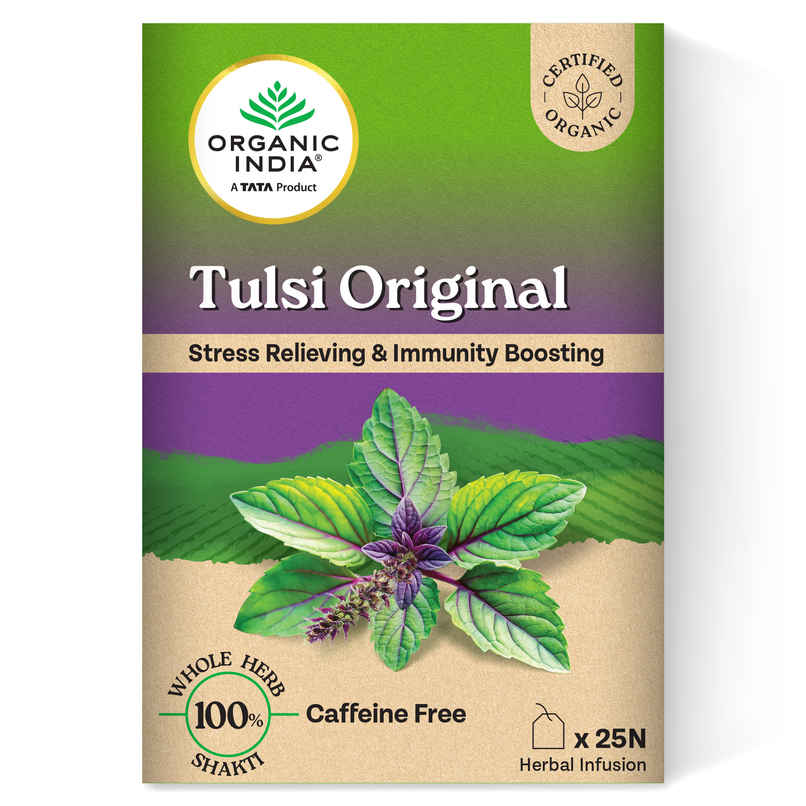 A TATA Product - Organic India Tulsi Original - 25 Tea Bags, Rich in Antioxidants, Staple-Free Bag A TATA Product - Organic India Tulsi Original - 25 Tea Bags, Rich in Antioxidants, Staple-Free Bag
