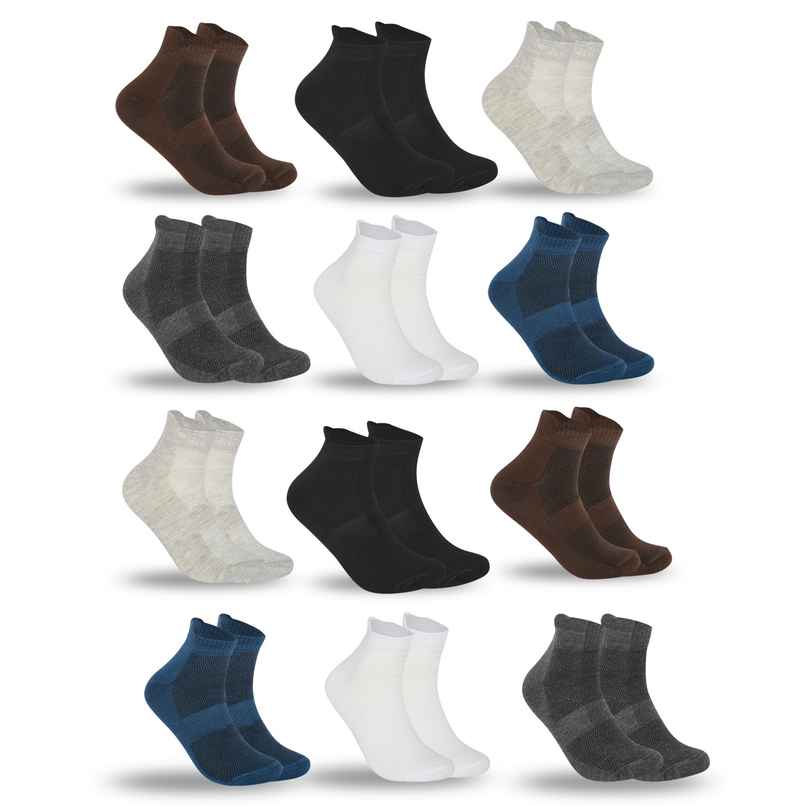 Sjeware Unisex Solid Cotton, Elastane, and Polyester Ankle Socks | Assorted - One Size