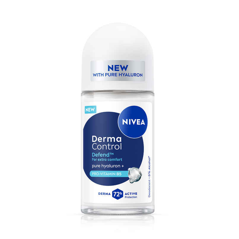 NIVEA Derma Control Defend Alcohol Pure Hyaluron and ProVit Underarm RollOn Women NIVEA Derma Control Defend Alcohol Pure Hyaluron and ProVit Underarm RollOn Women