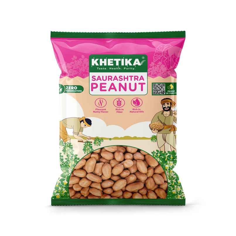 Khetika Premium Raw Peanuts | Mungfali | Groundnut | Singdana