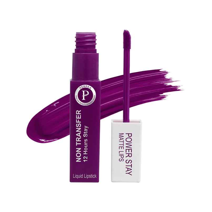 PERPAA Beauty Powerstay Liquid Matte Lipstick, Vitamin E | Wine Matte