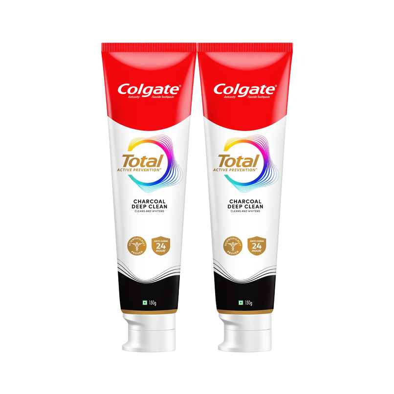 Colgate Total Charcoal Deep Clean Antibacterial Toothpaste Whole Mouth Health Combo Pack