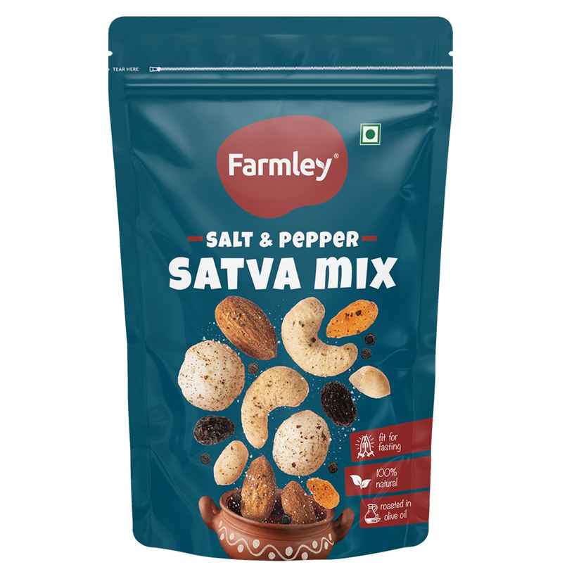 Farmley Satva Mix Dry Fruit Snack - Peanuts, Green Raisins, Almonds, Cashews, Makhana & More