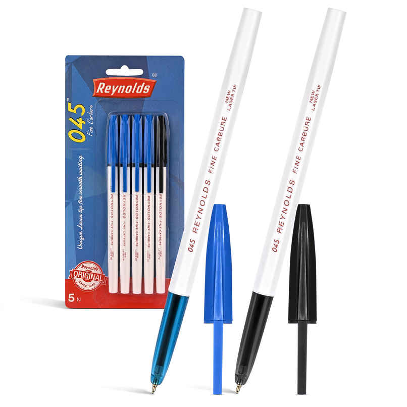 Reynolds 045 Ball Pen Set (5 Pens - 4 Blue Pens; 1 Black Pen)