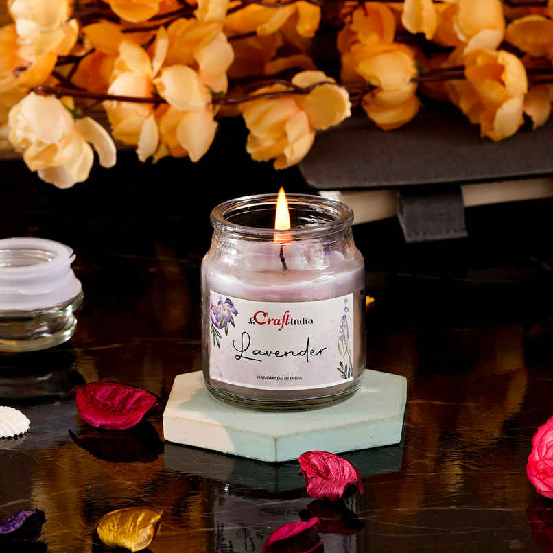 eCraftIndia Lavender Scented Jar Candle eCraftIndia Lavender Scented Jar Candle