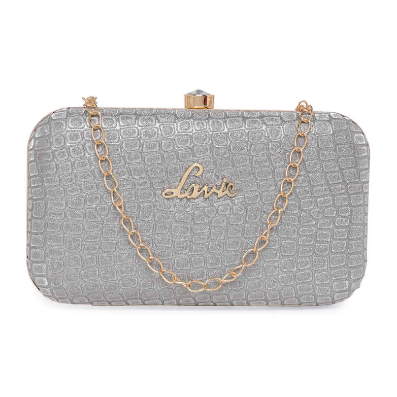 Lavie Women's Tinsel Frame clutch | Light Grey
