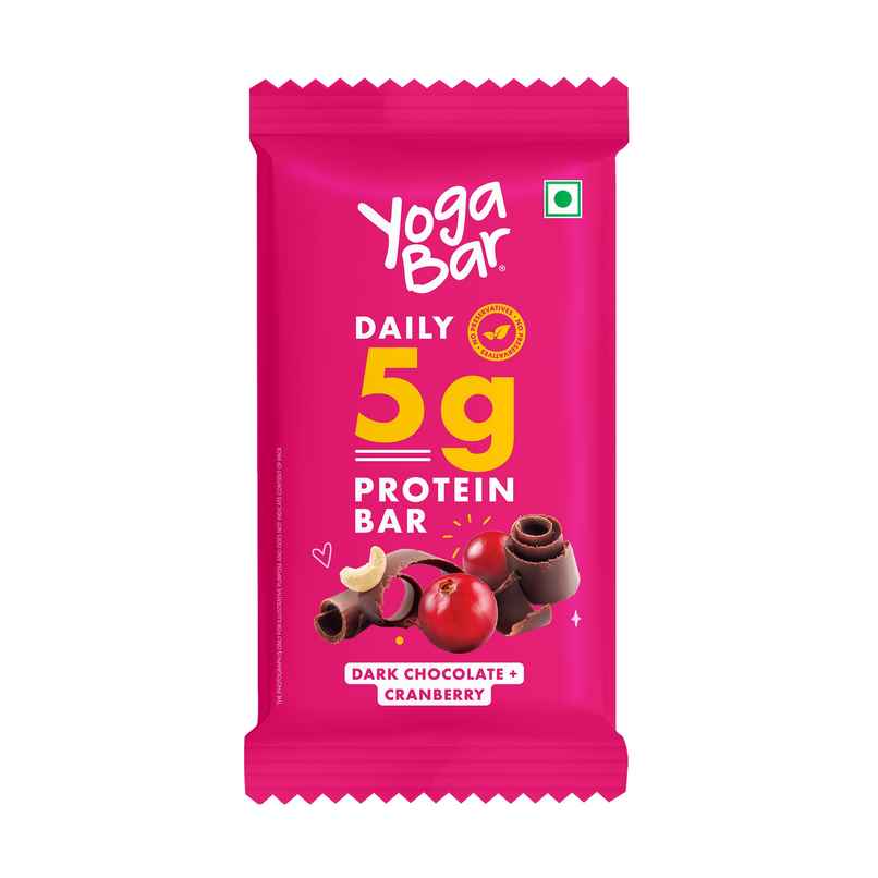 Yogabar 5g Protein Bars, Chocolate Chip and Cranberry, Protein Blend & Premium Whey,Fiber, Energy