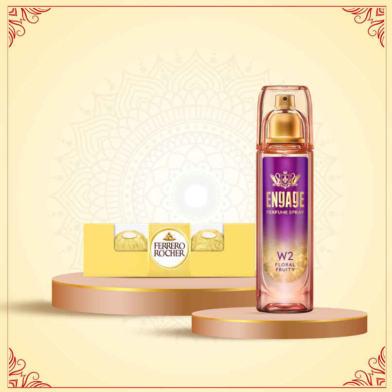 Engage W2 Perfume For Women, Floral & Fruity Fragrance, Skin Friendly (120ml) & Ferrero Rocher Gift Pack (50g) Combo Engage W2 Perfume For Women, Floral & Fruity Fragrance, Skin Friendly (120ml) & Ferrero Rocher Gift Pack (50g) Combo