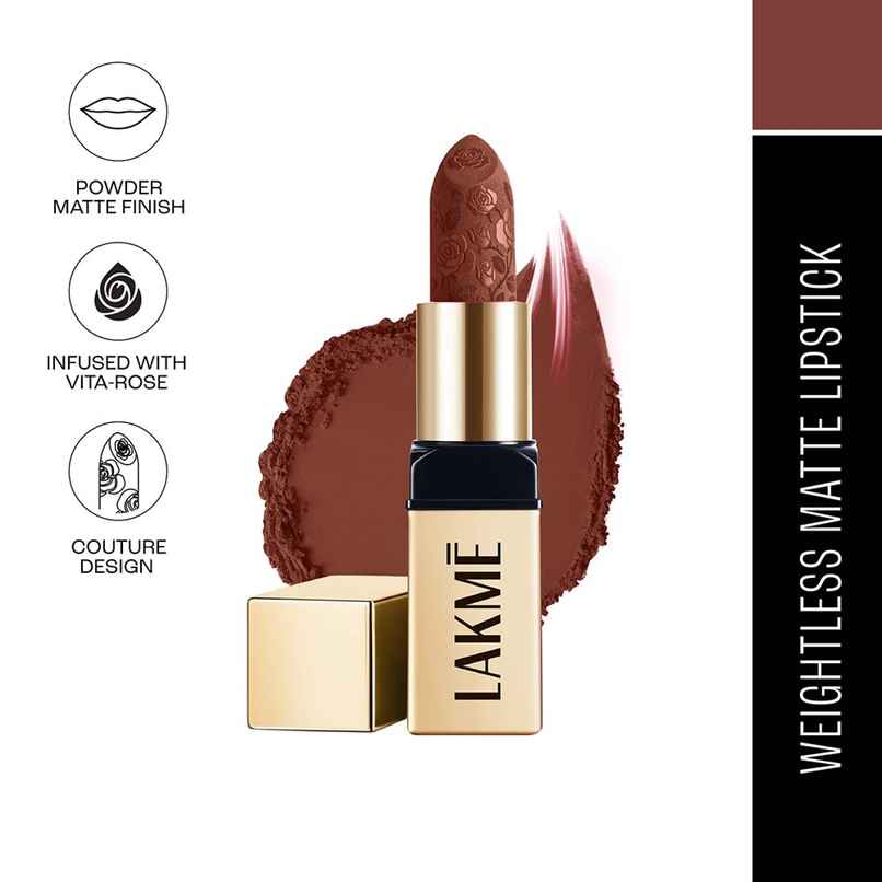 Lakme Rouge Bloom Powder Matte Bullet Cocoa Carnation 204 Lakme Rouge Bloom Powder Matte Bullet Cocoa Carnation 204