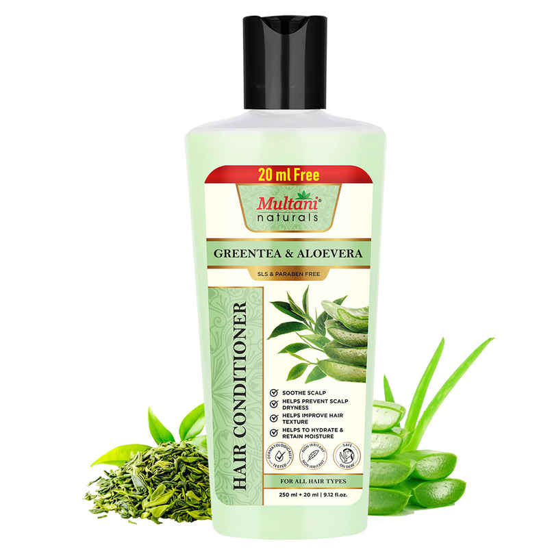 Multani Naturals Greentea & Aloevera Hair Conditioner | For Hair Fall & Scalp Dryness|No SLS Multani Naturals Greentea & Aloevera Hair Conditioner | For Hair Fall & Scalp Dryness|No SLS