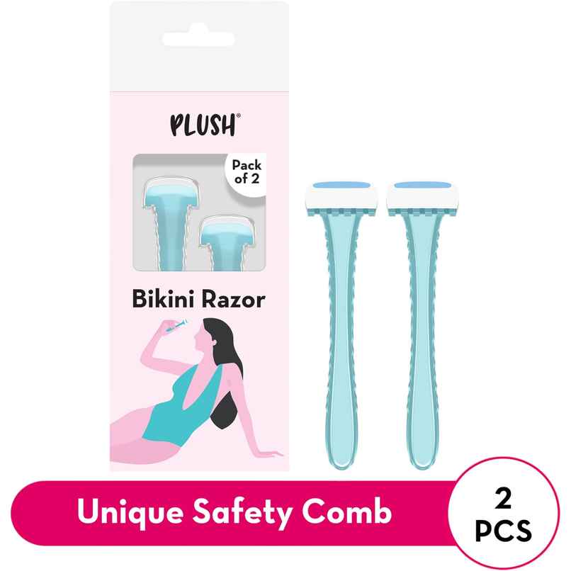 Plush Bikini Hair Removal Razor Kit For Women, Smooth, Irritation-Free Shave Reusable