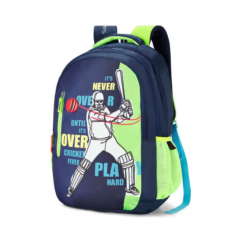 Nasher Miles Cricket Fever Backpack- Unisex-3 Compartment College Bag- Green- 45L