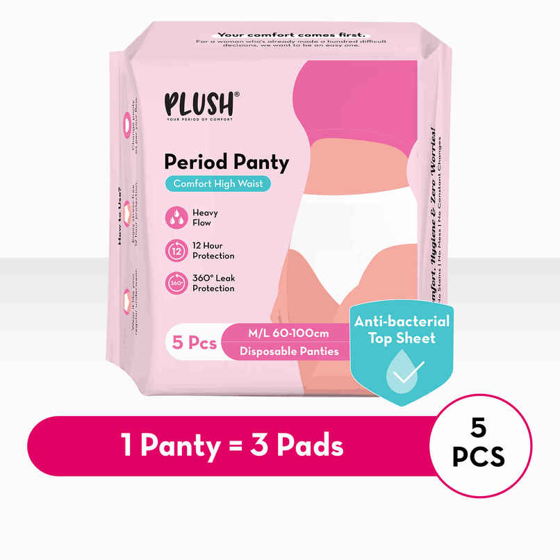 Plush Comfort High Waist Disposable Period Panty | M-L