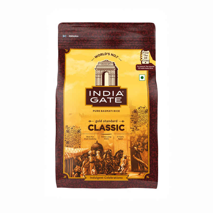 India Gate Gold Standard Classic Basmati Rice | 2 Years Aged | Extra Long Grains