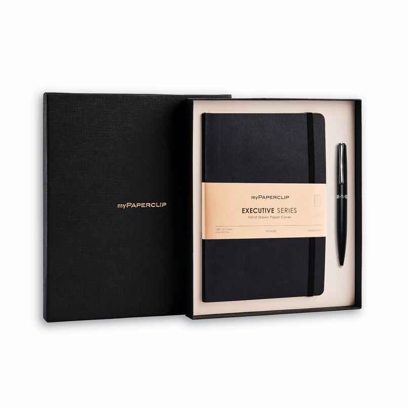 myPAPERCLIP Notebook And Pen Executive Combo Set | Black