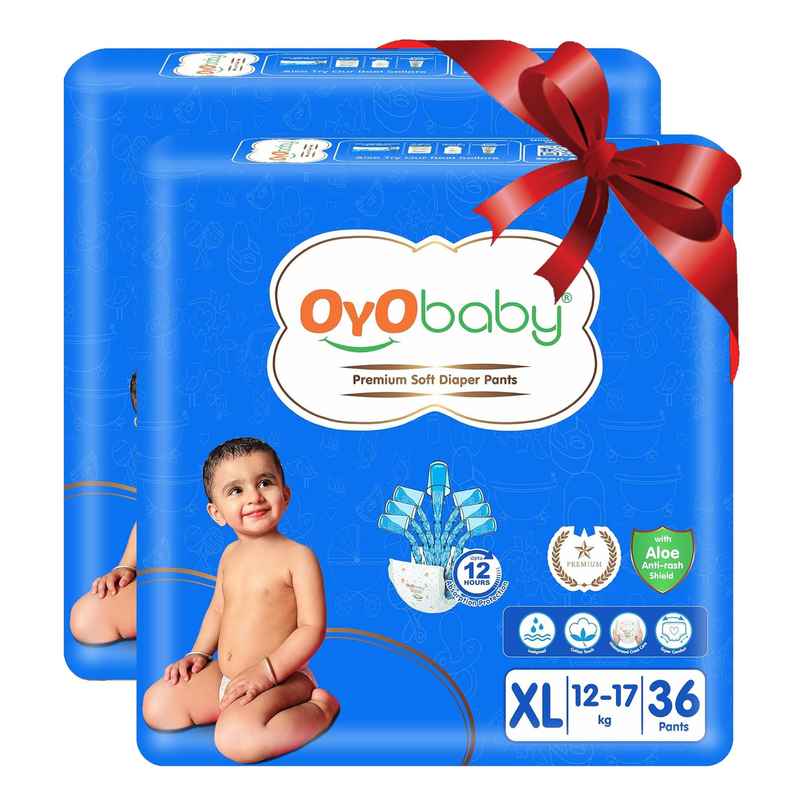 Oyo Baby Comfortable Premium Soft Style Diaper Pants Xl 12-17 Kg Baby Pack Of 2