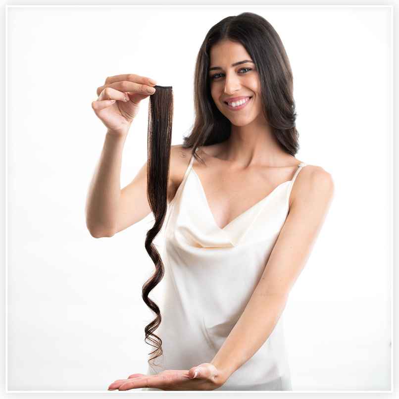 Hair Originals One Clip Extension Hair Streaks Mysterious Mocha 16 Inches