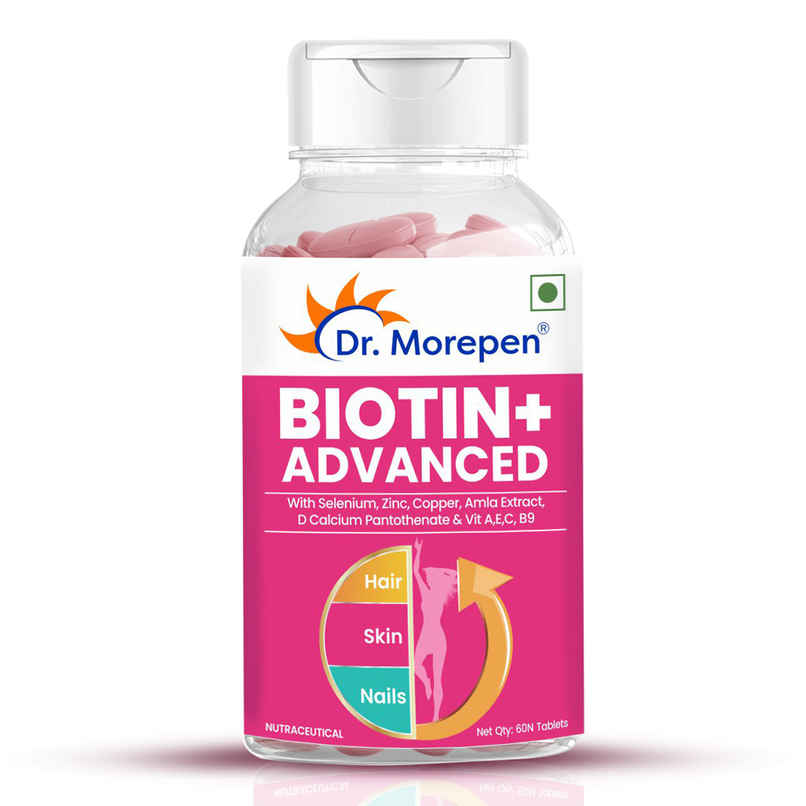 Dr. Morepen Biotin+ Advanced for Hair Growth, Skin & Nails Health