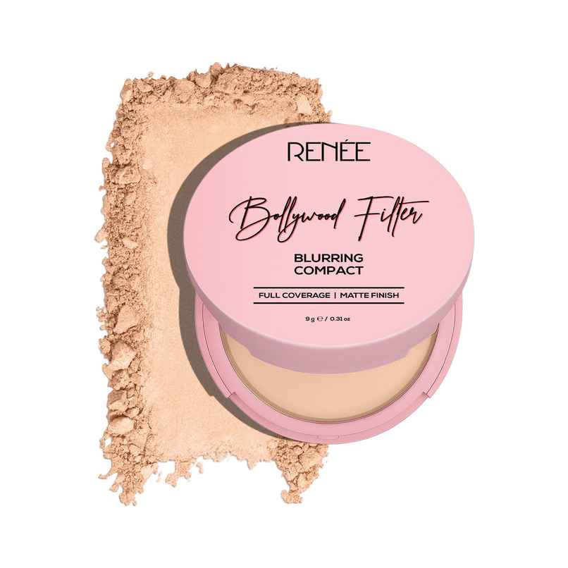RENEE Bollywood Filter Blurring Compact 05 Mocha Mirage| Matte Finish | Blurs Pores & Blemishes
