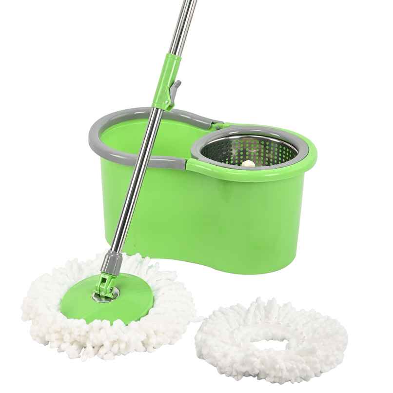 Kuber Industries Stainless Steel Spin Mop Bucket | Green